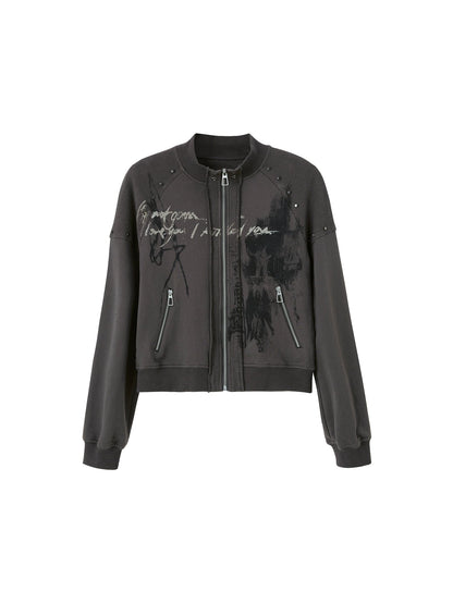 Rivet Graffiti Zip-Up Sweat Jacket