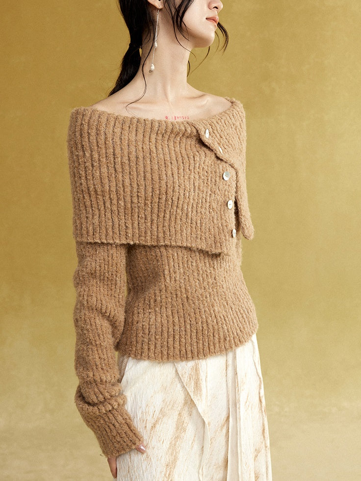 Großer Revers 2way Lib Sweater