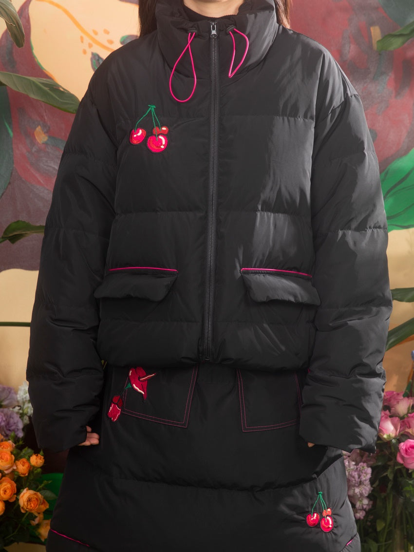 Cherry Broidery Down Jacket &amp; Jirt