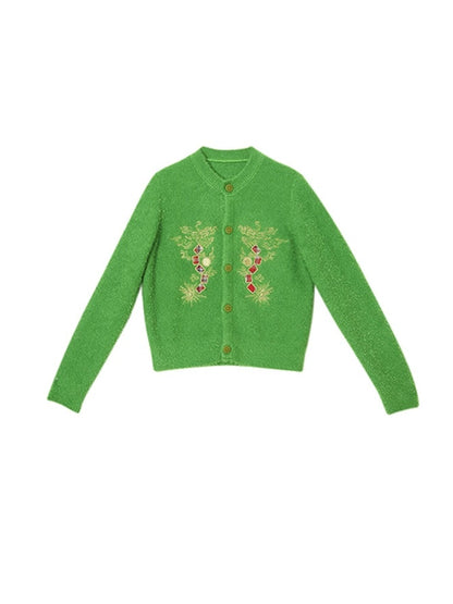 Dragon Embroidery Knitted Cardigan