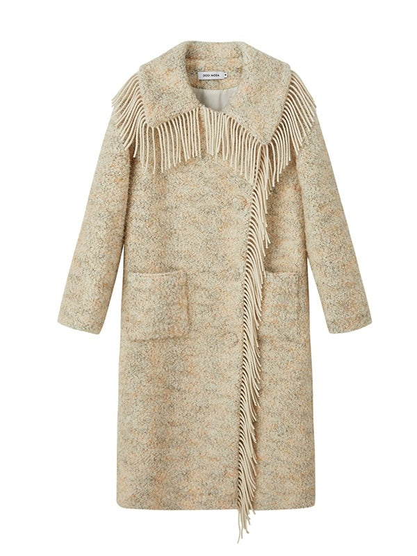 Tassel Design Mid-length Coat