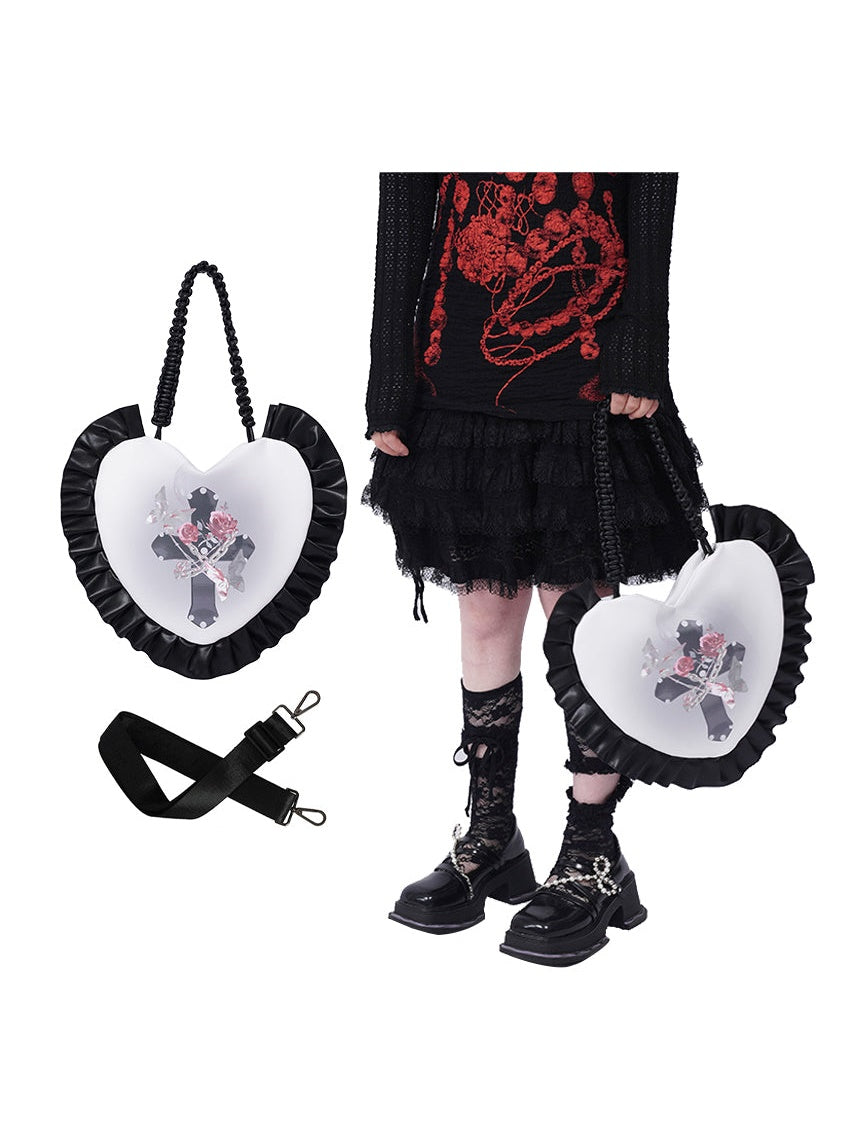 Frill Stitch Heart Armpit Bag