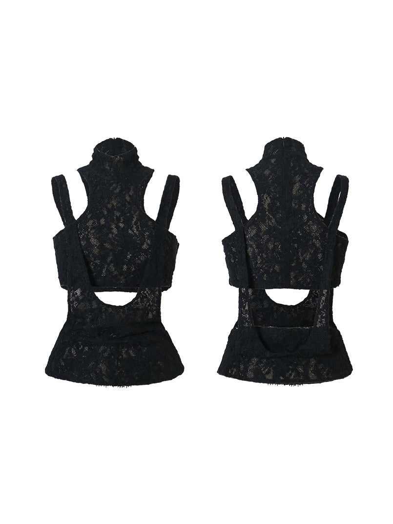 Fake Two Piece Niche Color Lace Camisole