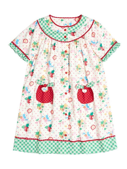 Strawberry Bear Print Loose One-piece