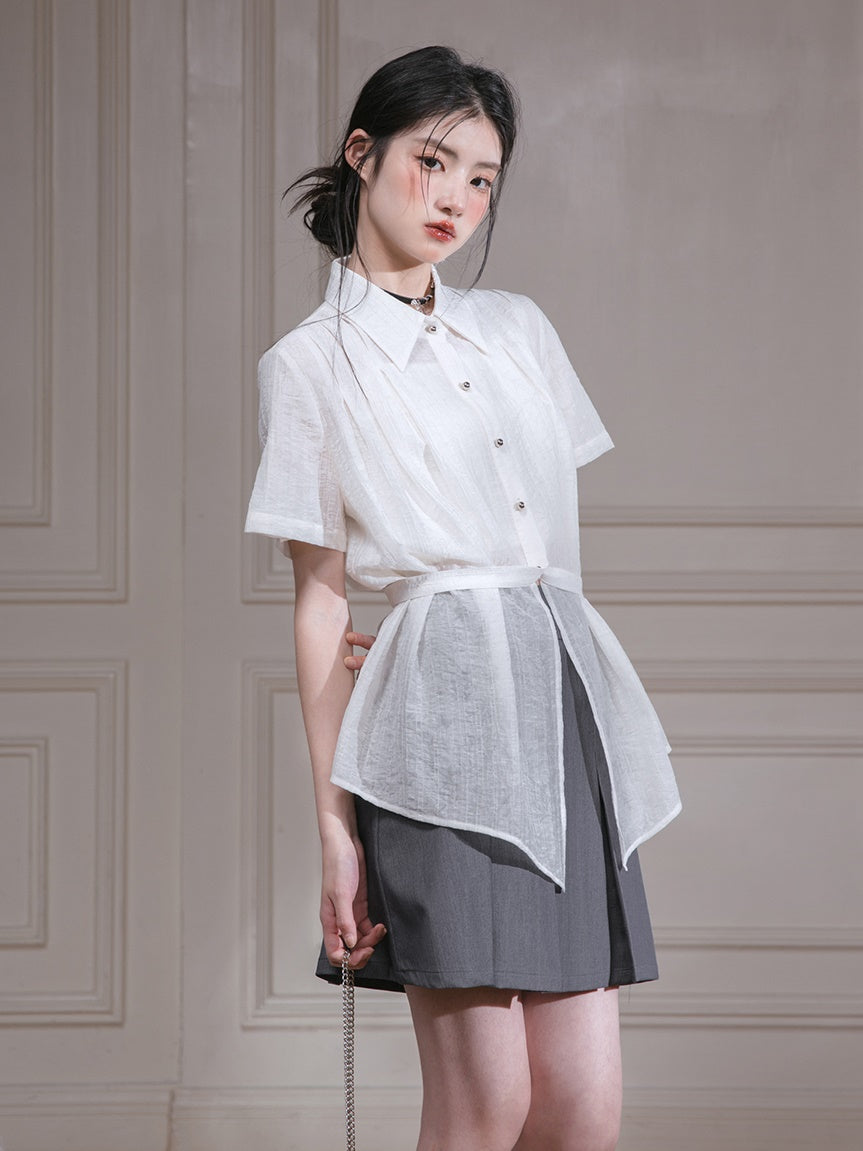 A-Line Box Pleated Skirt