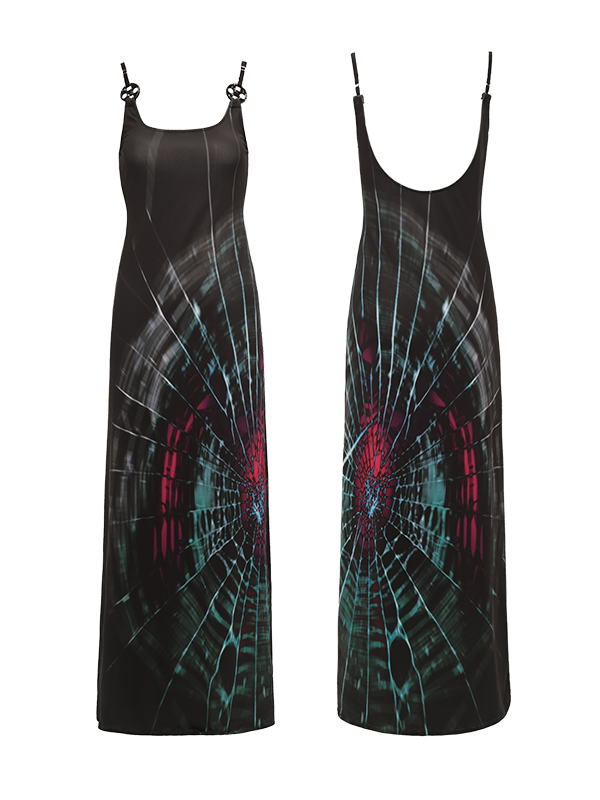 Spider Print Sling Backless Dress ARCANA ARCHIVE Spider Print Sling Backless Dress ARCANA ARCHIVE