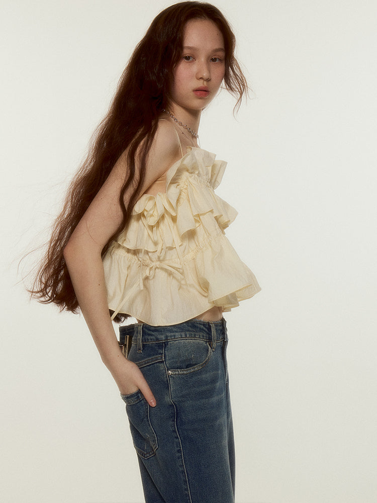 THREE-DIMENSIONAL RUFFLED CAMISOLE