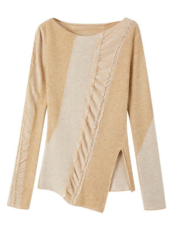 Flowing Jacquard Pullover Sweater