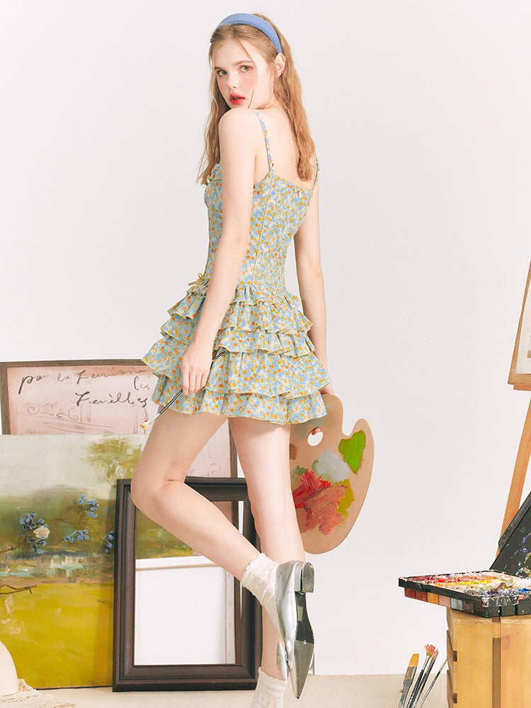 Floral Suspender Cake Dress