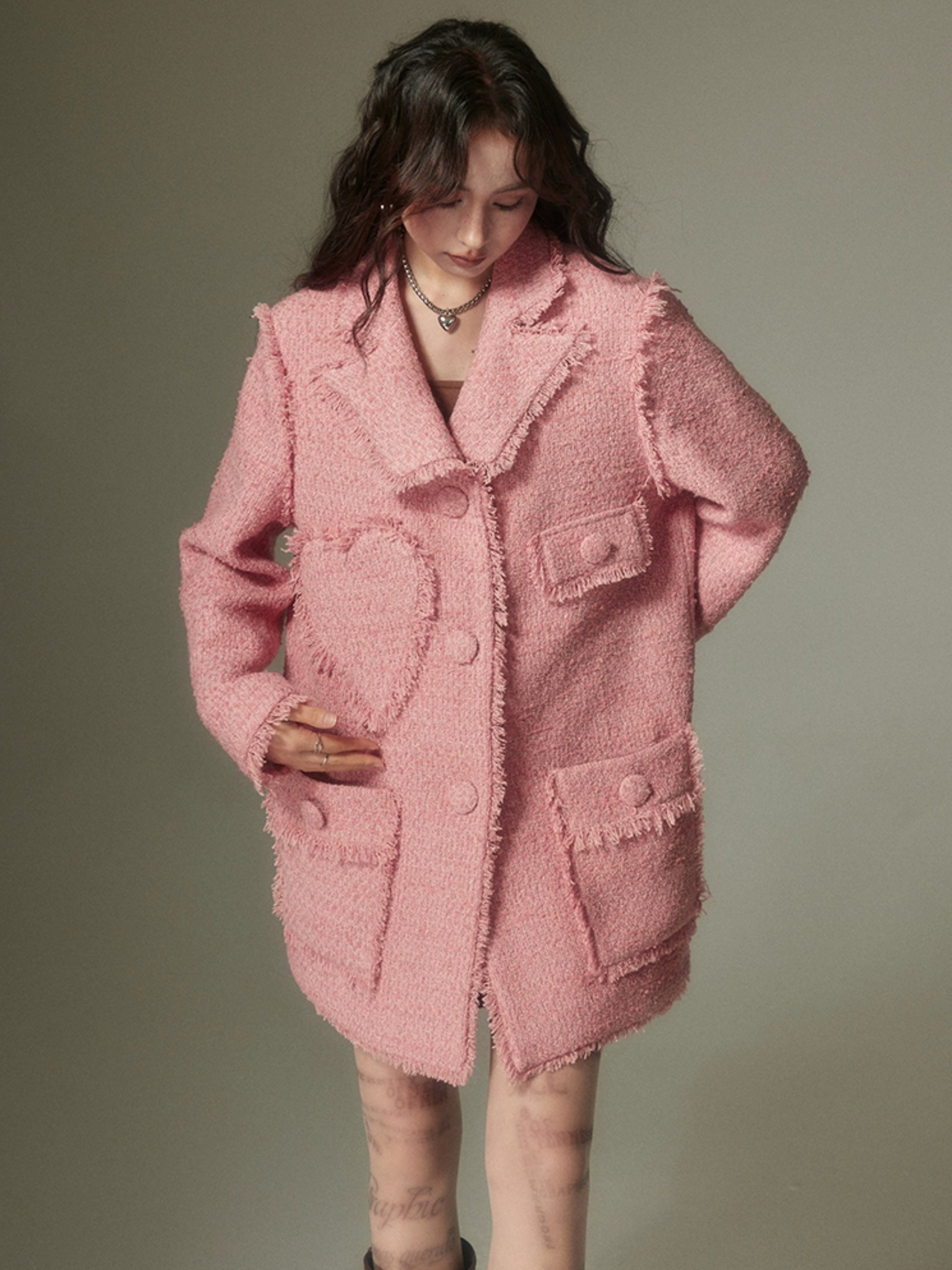 Small Fragrance Heart Stitch Coat