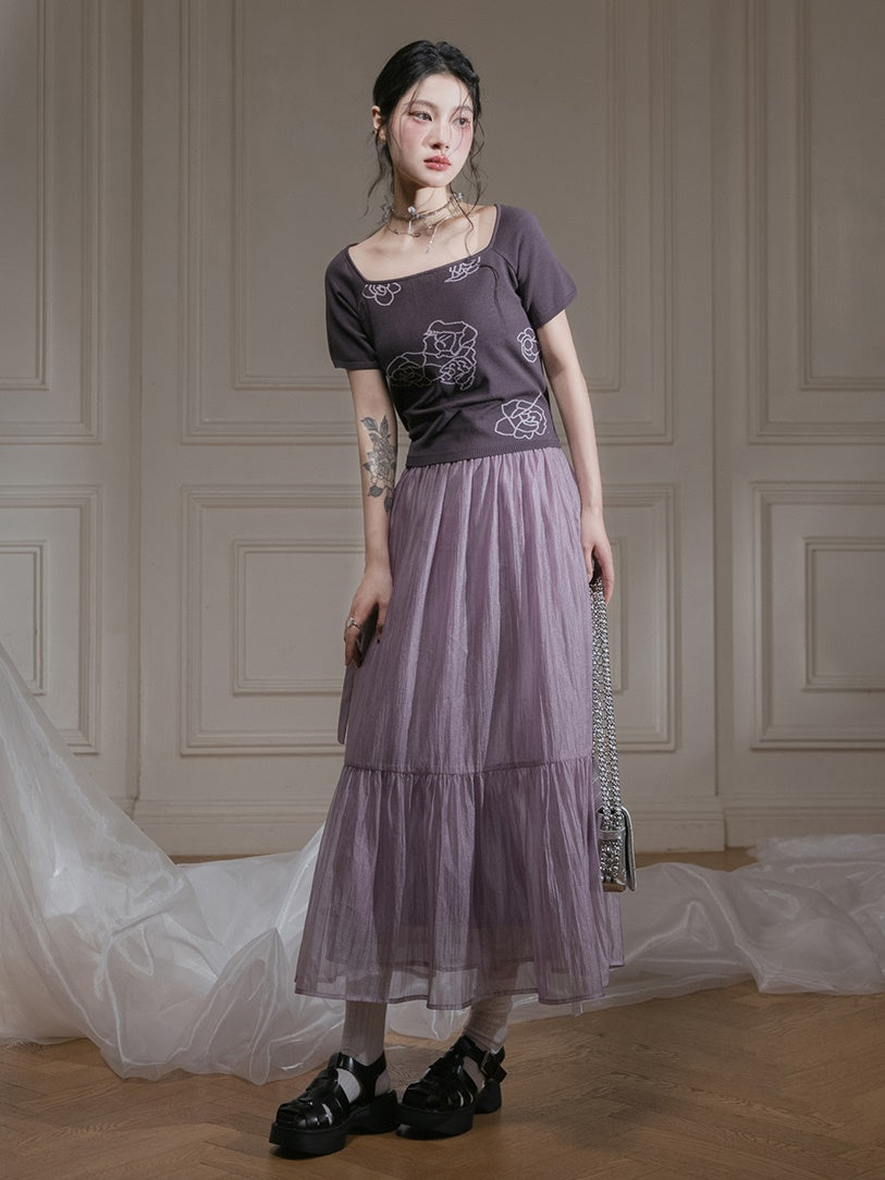 Transparent Flowing Gauze Skirt