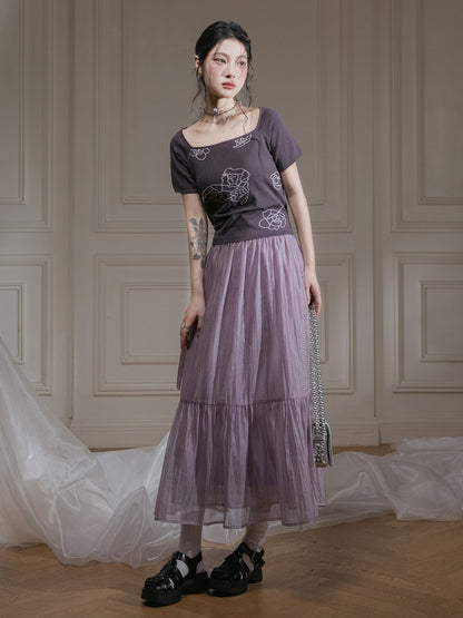 Transparent Flowing Gauze Skirt