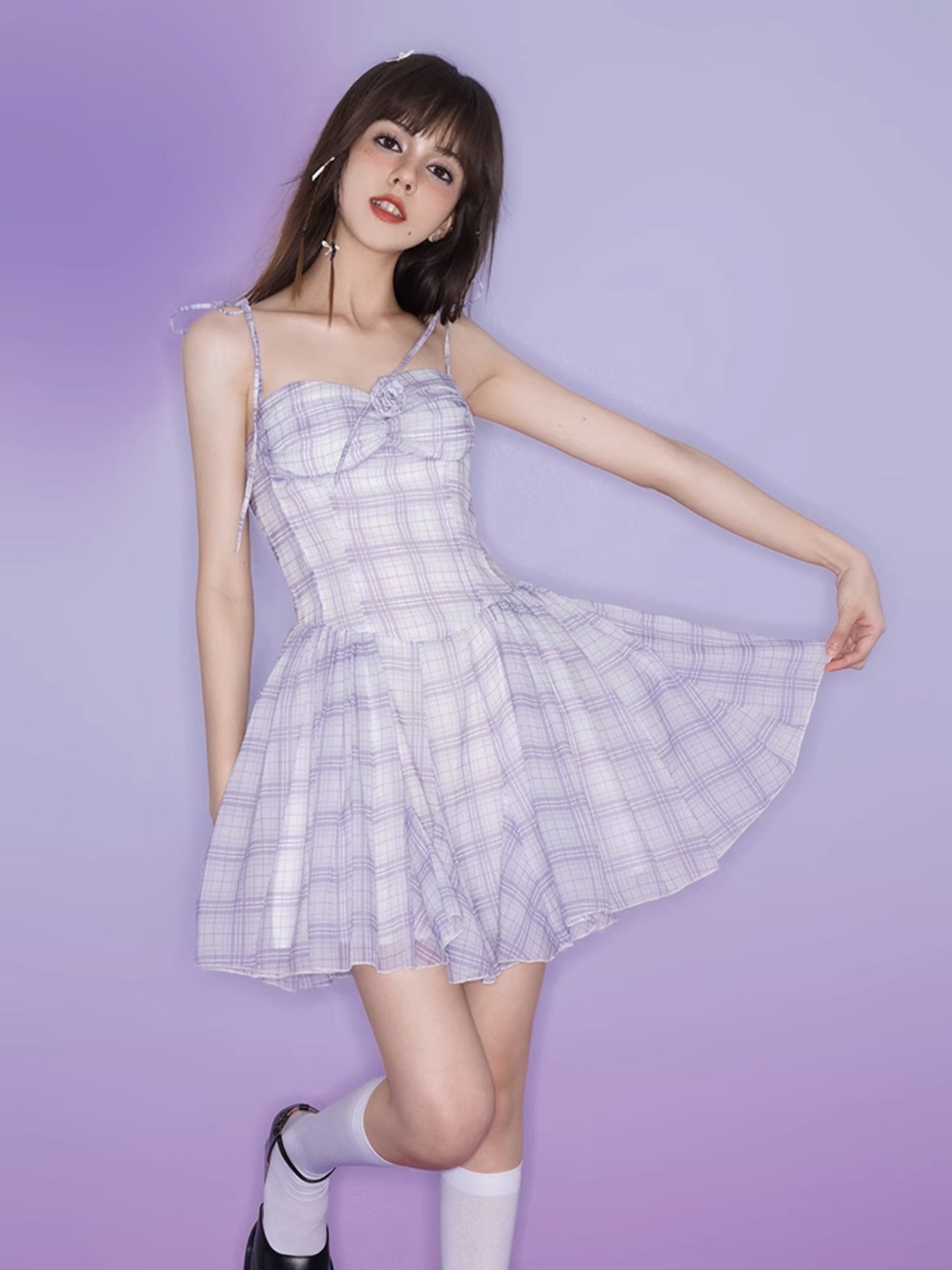 Grid Sling Dress