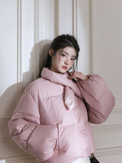 Rabbit Ear Collar Short Down Jacket