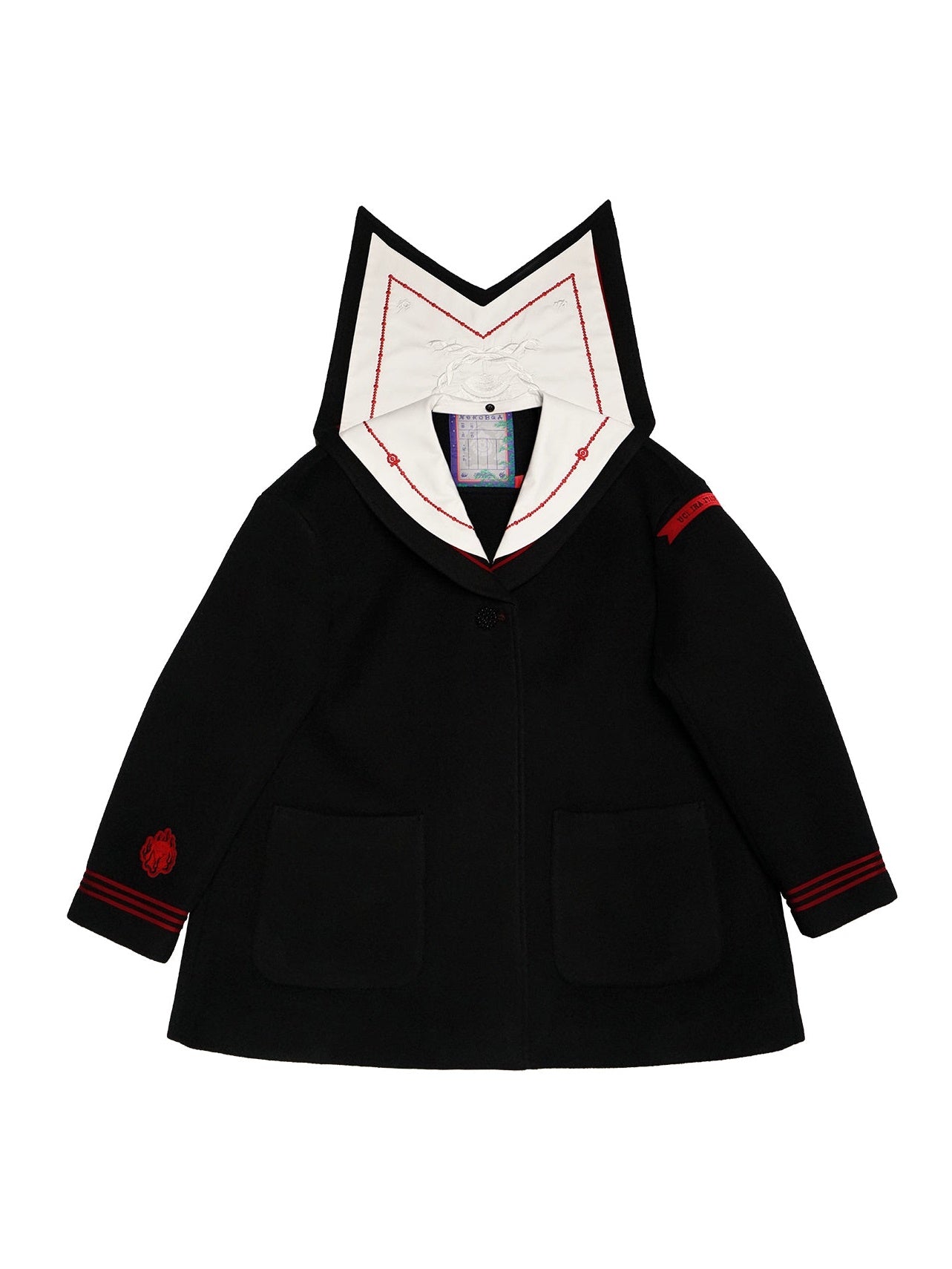 Double-sided Sailor Collar Woolen Coat