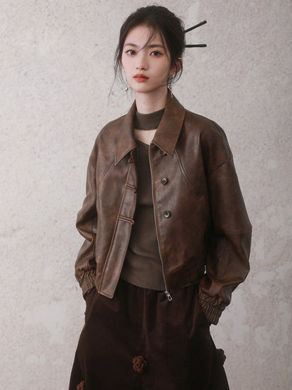 Retro Short Leather Jacket