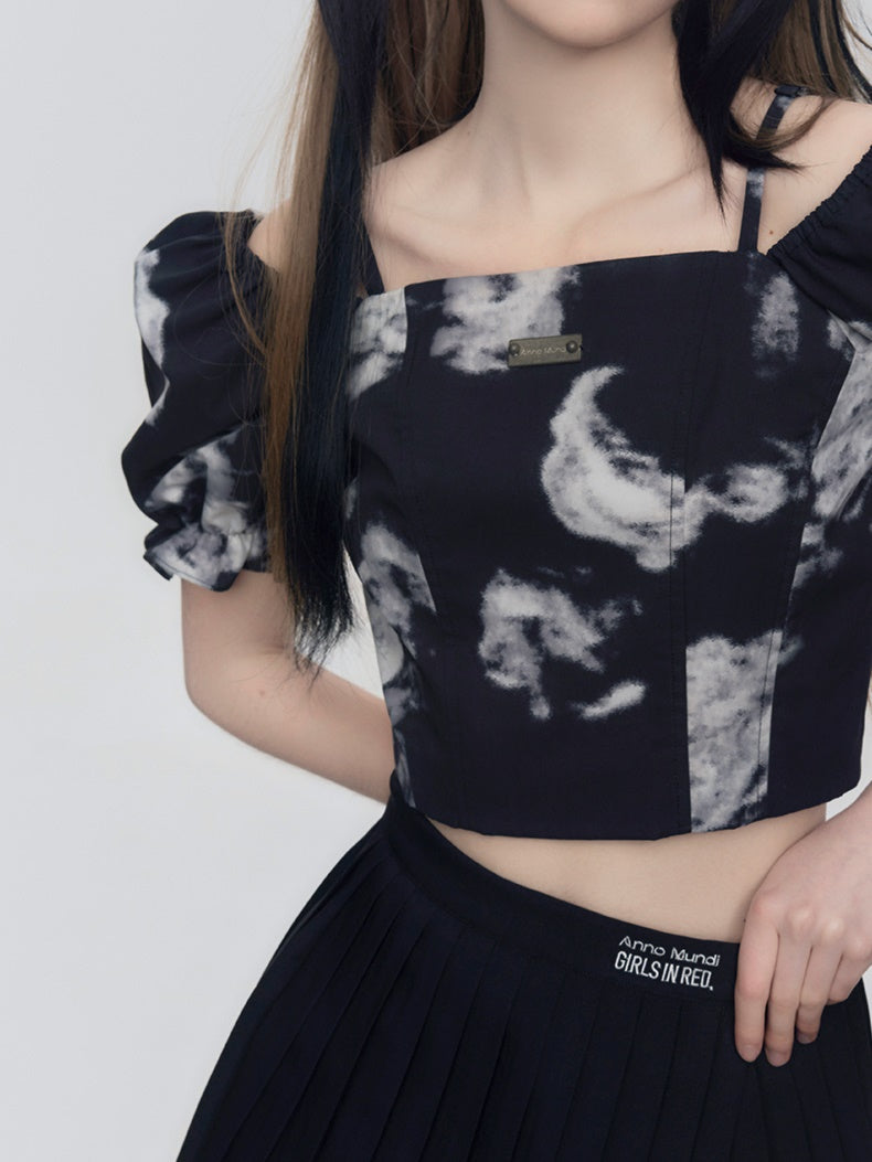 Strap OFF-SHOULDER PUFF SLEEVE TOP