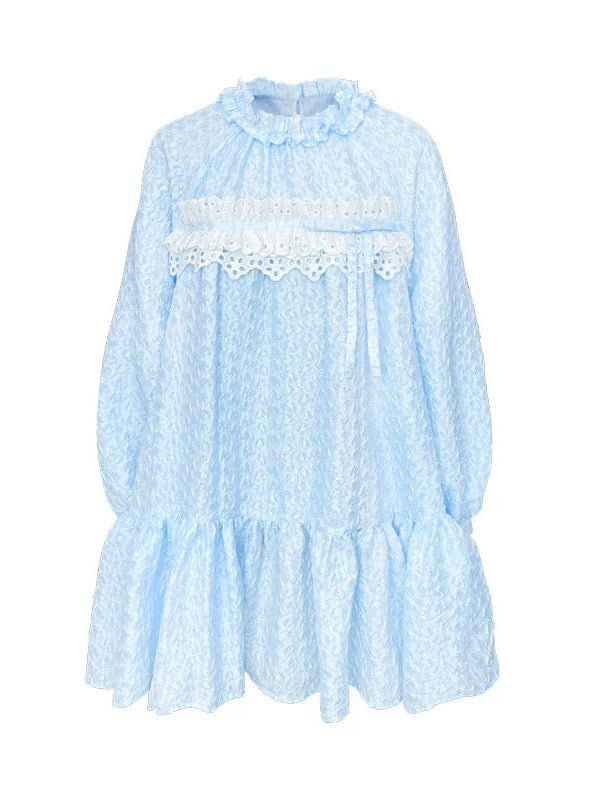 Floral Lace Decorative Bow Loose Baby Dress