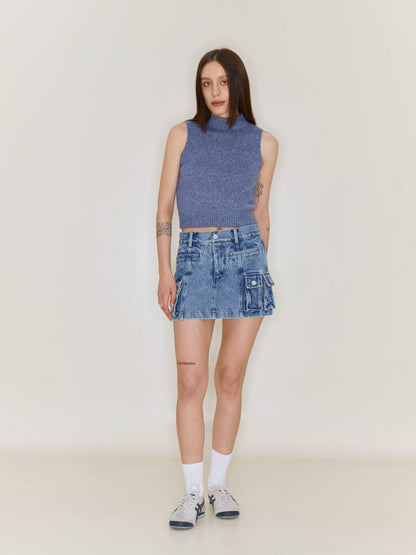 Retro Denim A-LINE SKIRT