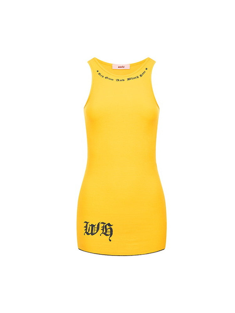 2Type Tight Stretch Casual Mellow Logo Tank-Top