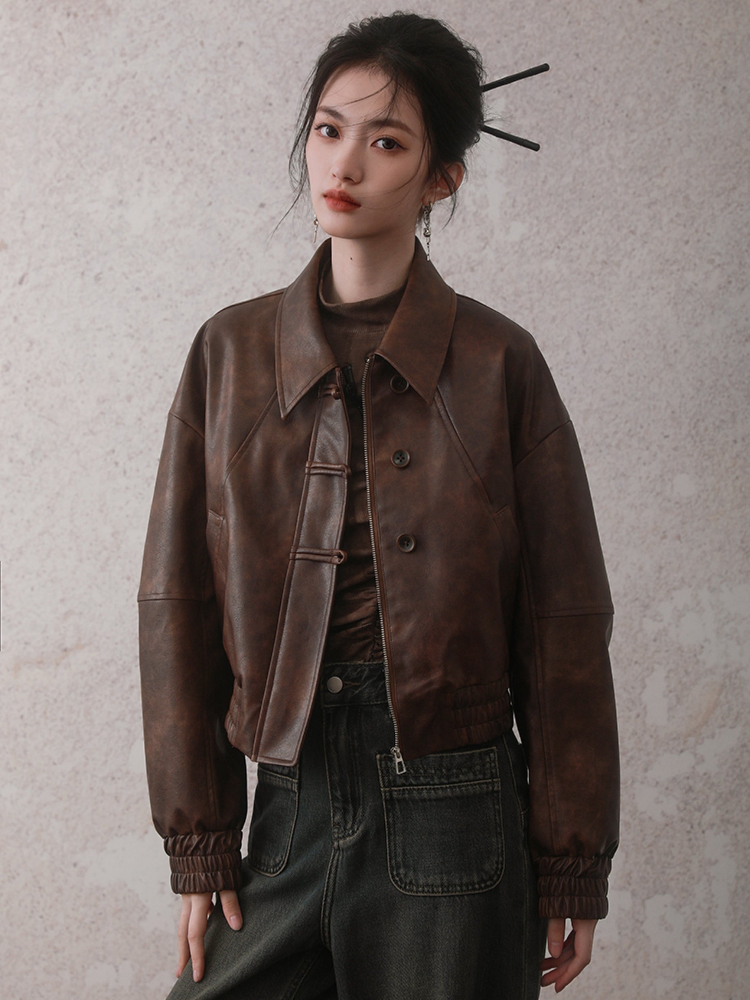 Retro Short Leather Jacket