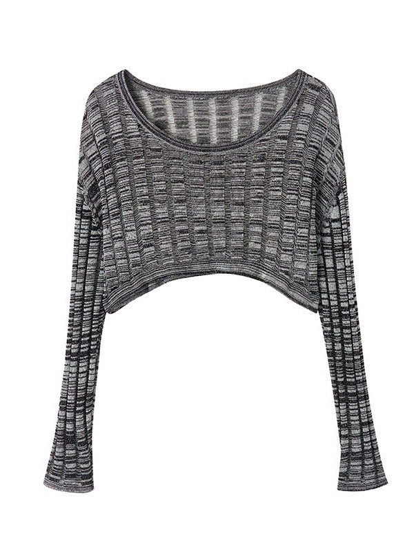 Hohle lose einschultere Strickpullover