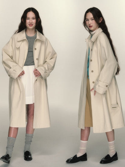 Single-breasted Loose Convertible Collar Coat