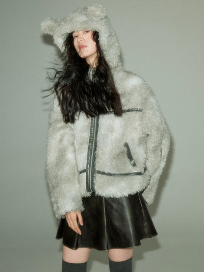 Rabbit Ears Eco-friendly Fur Jacket