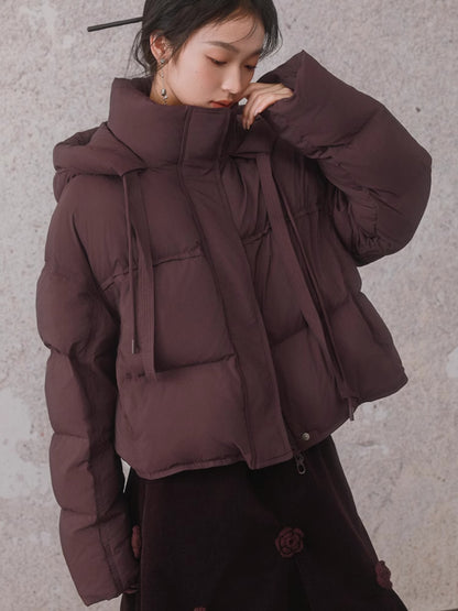 Hooded Loose Short Down Jacket