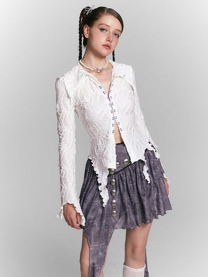 Lace Slim Short Shirt