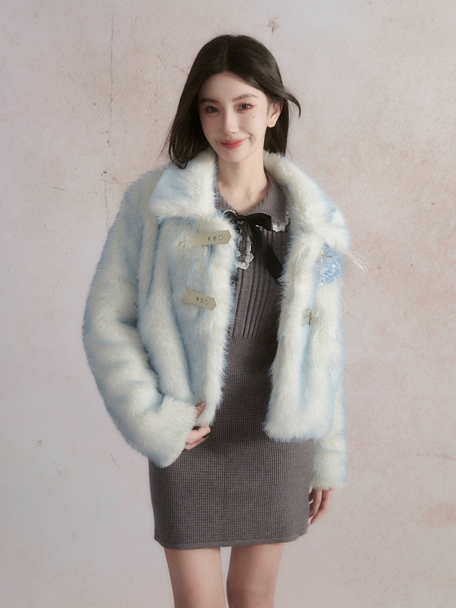 Eco-friendly Fur Strap Short Jacket