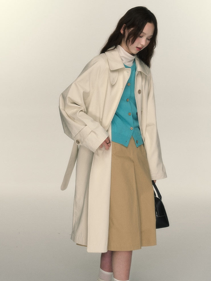 Single-breasted Loose Convertible Collar Coat