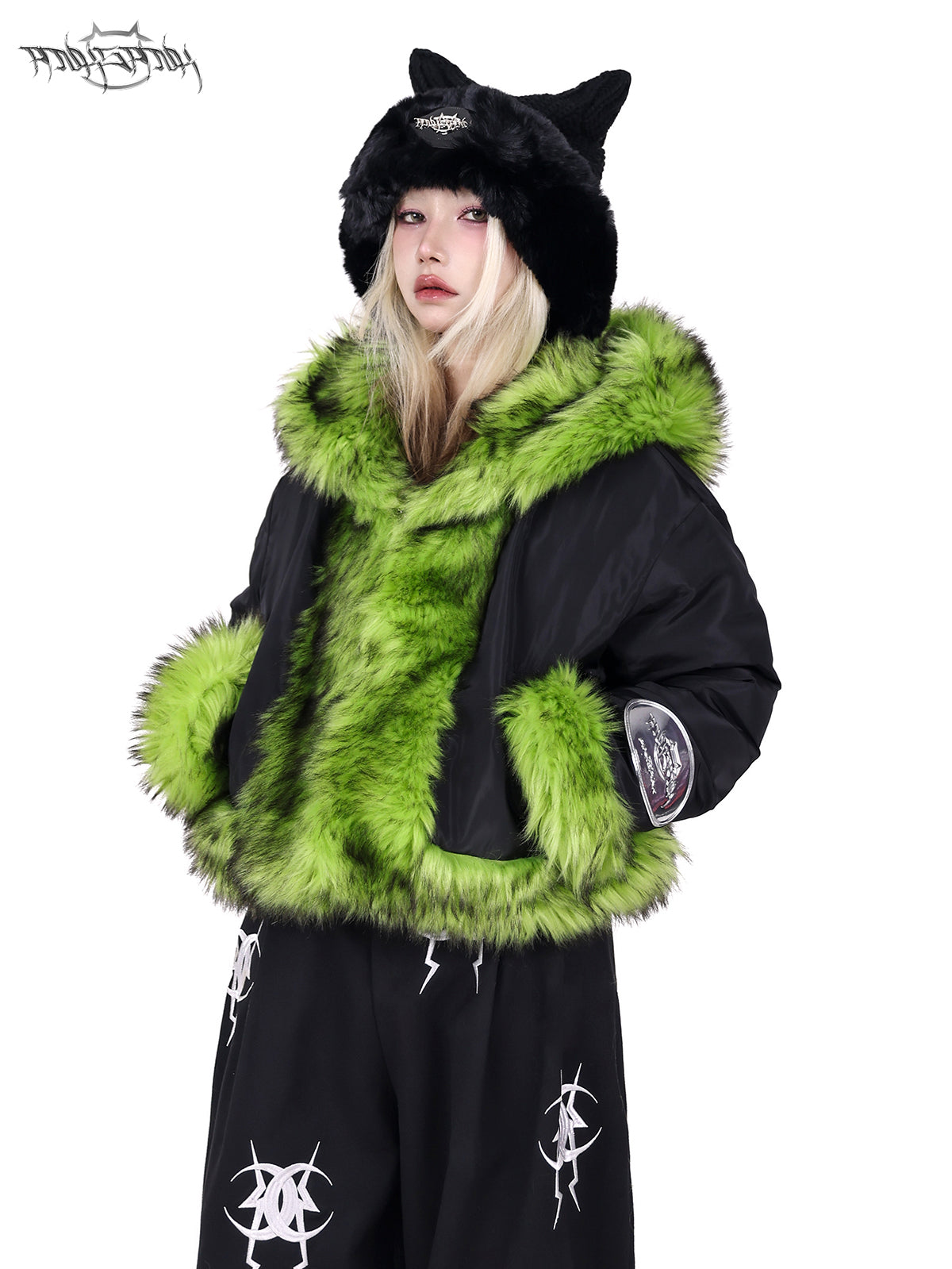 Reversible Fur Warm Hooded Short Jacket