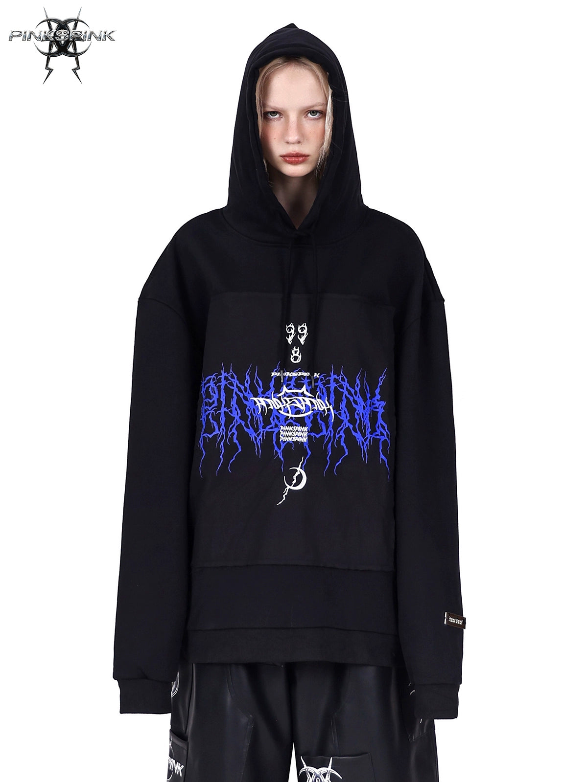 LOGO Embroidered Genderless Hooded Sweat