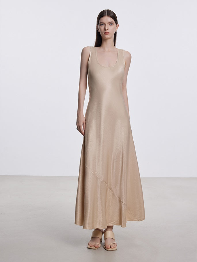 Shiny Sleeveless Long Dress