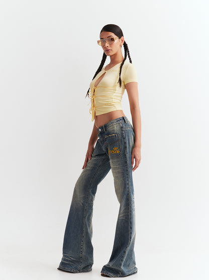 Low-waist Wide-legged Denim Pants