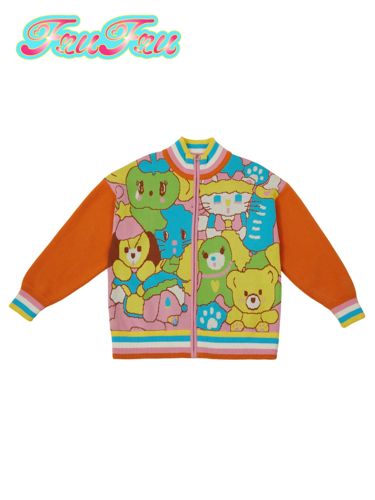 Cartoon Retro Knitted Cardigan Jacket