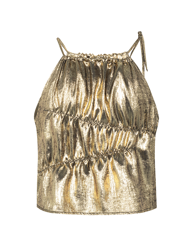 Asymmetric Metallic Cropped Camisole