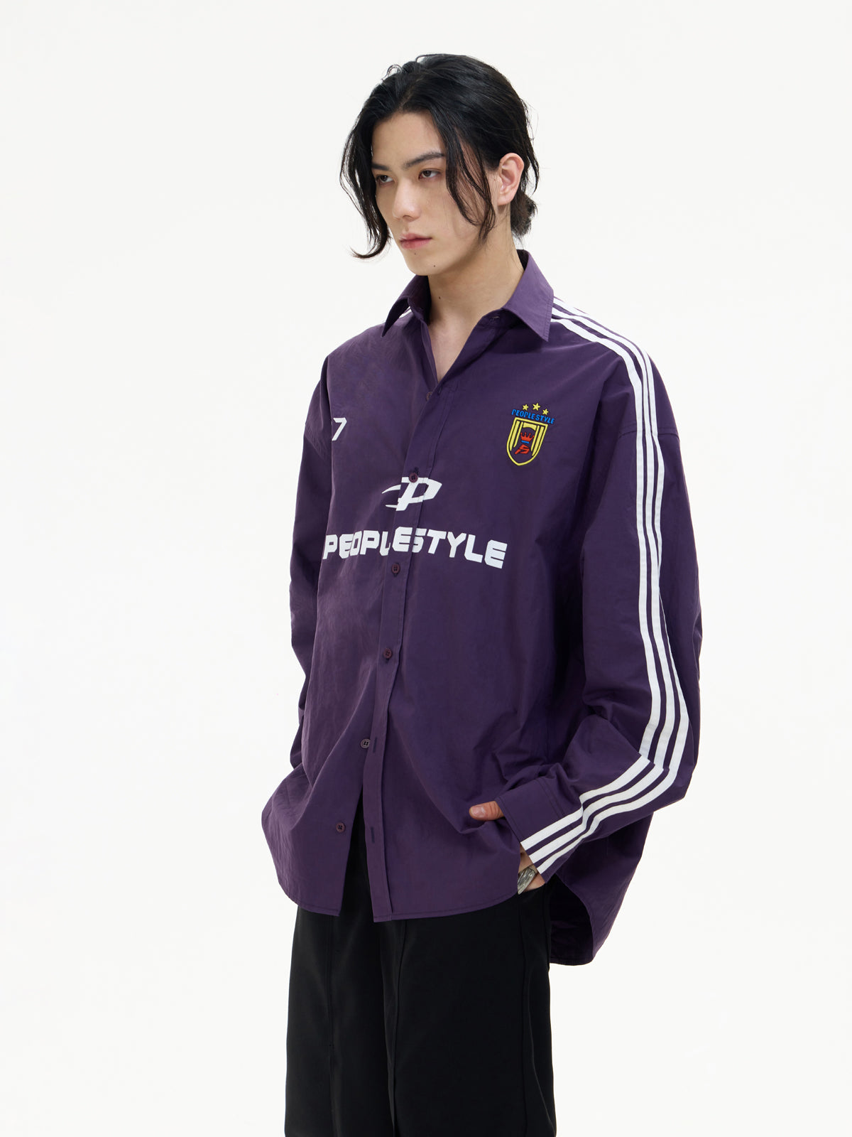 OverSize Side Line Long-sleeved Shirt