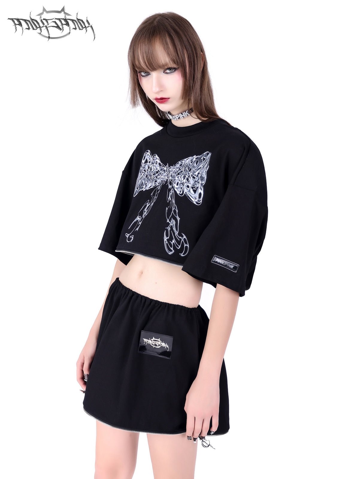 Zip 2Way Nichi Ribbon Unique Oversize T-Shirt