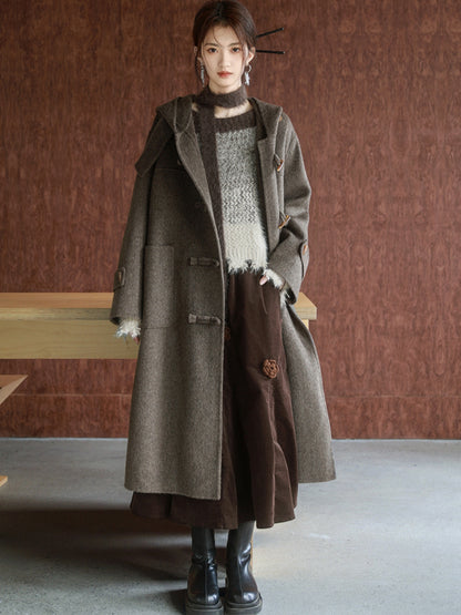 Horn Button Double-sided Duffel Coat