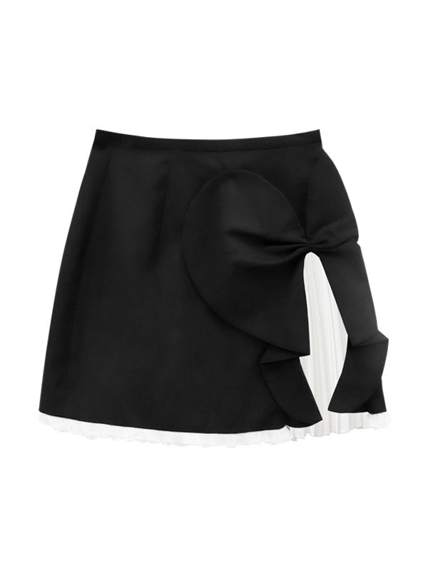 Romantic Puff Sleeve Top &amp; Asymmetry Layered Short Skirt