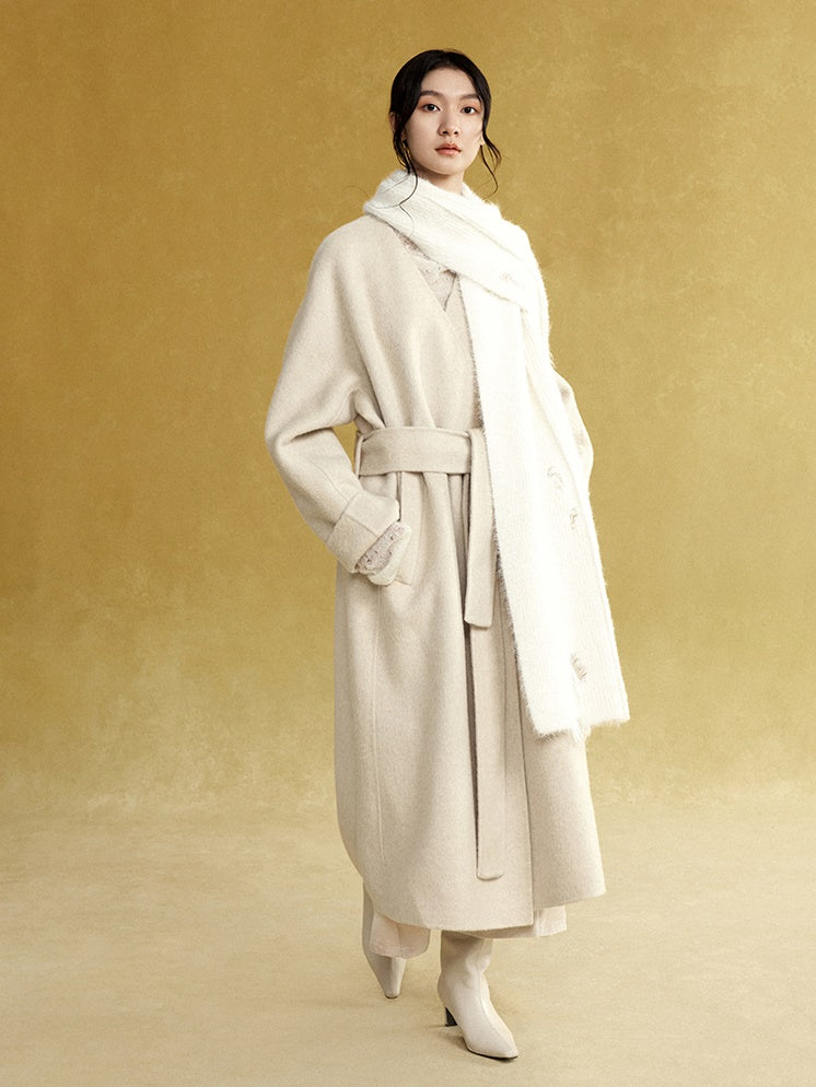 Collarless Long Double-sided Gown Coat