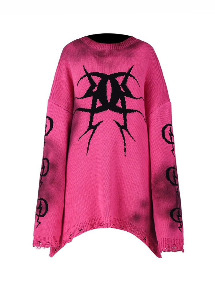 Moon Graffiti OverSize Street Sweater