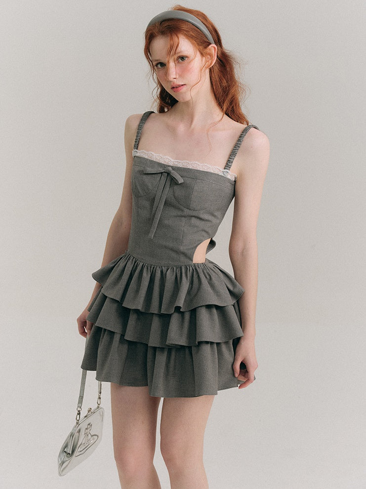 Hollow Suspender Cake Dress