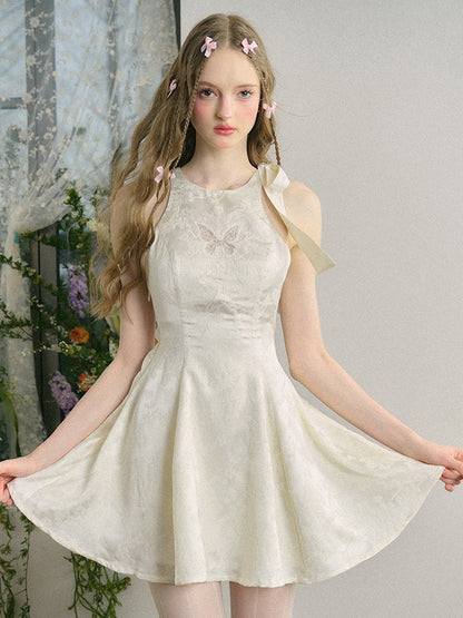 Butterflies Embroidered Hollow Jacquard Princess Dress