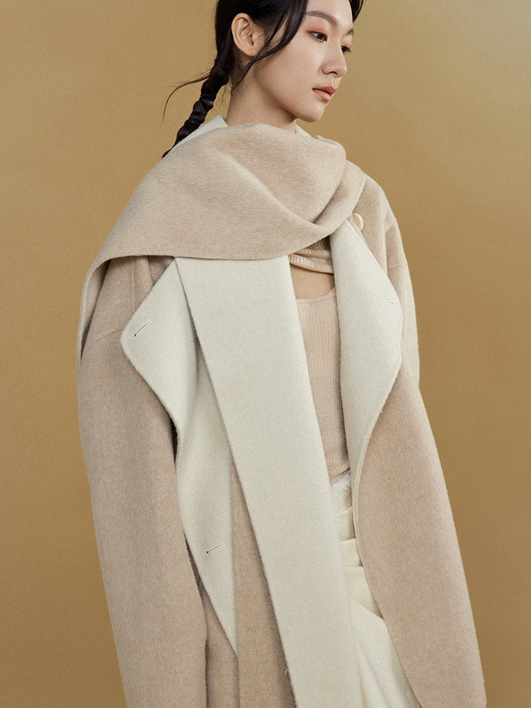 Loose Double-folded Scarf Double-sided Coat