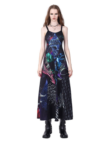 Three-dimensional Reconstruction Print Slip Dress