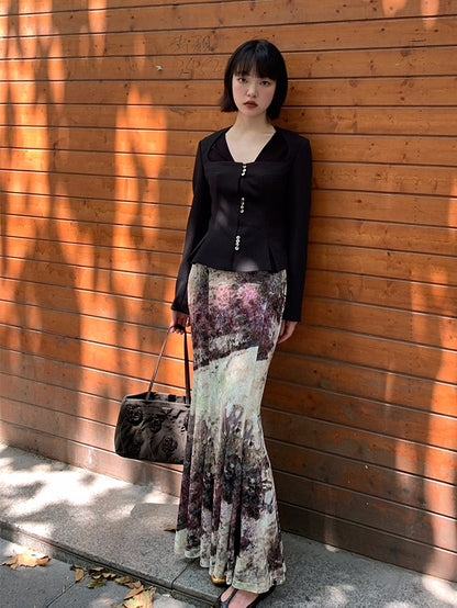 Tie-dyed Velvet Mermaid Skirt