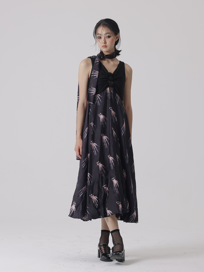 Hand Shadow Draping Design Sleeveless Dress